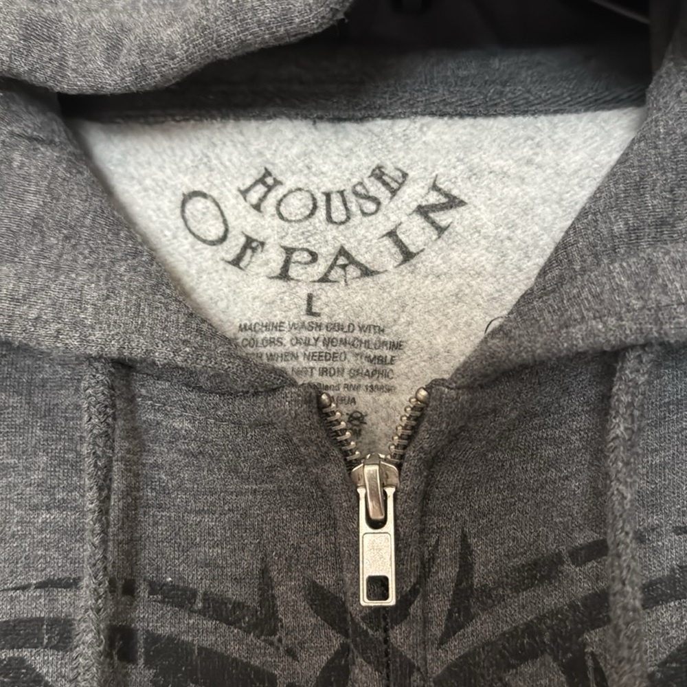 Gray House of Pain Zip-Up Hoodie